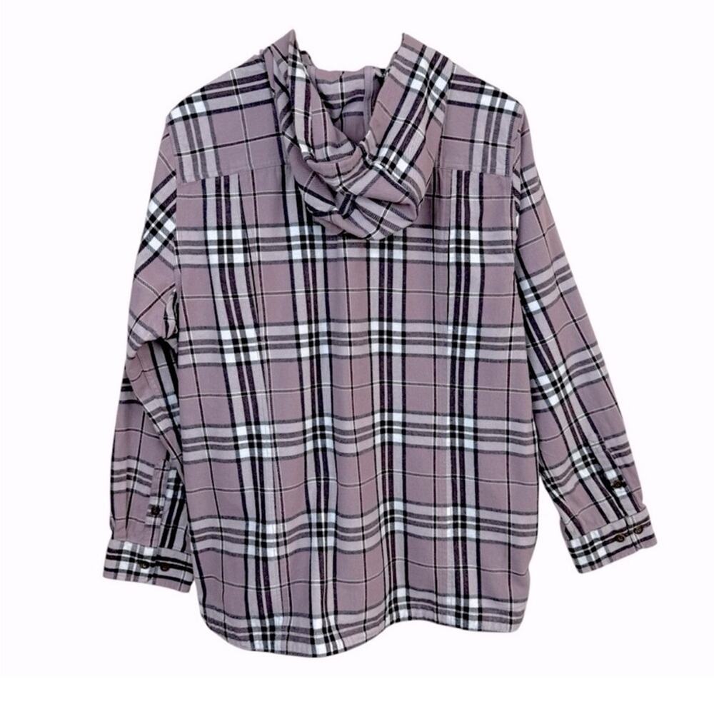 DULUTH Bundle of 2 Pcs Women’s Sz XXL Plaid Hooded Classic Shirt Down Up Purple - Picture 3 of 14